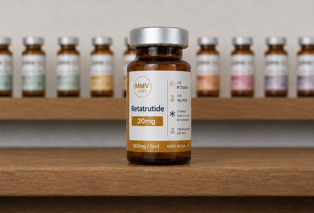 Frasco de Retatrutide MMV Labs